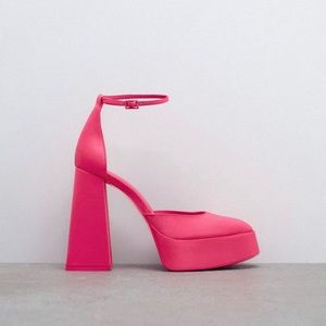 Zara Pink Heeled Platform Shoes